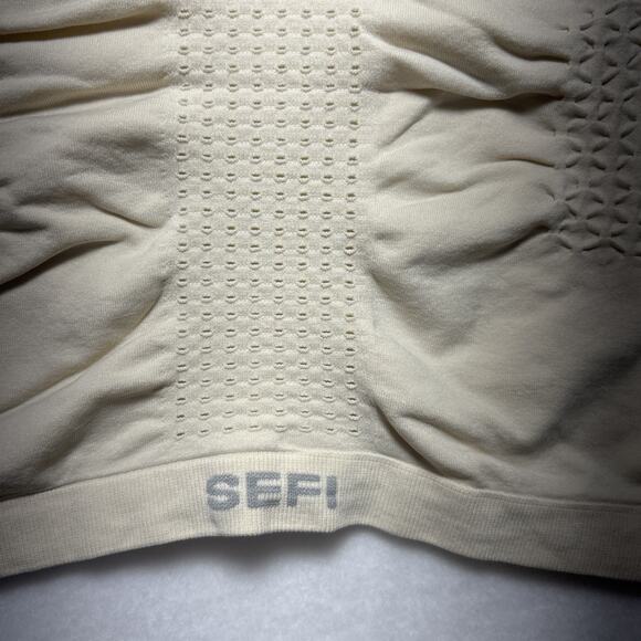 SEFI Women's Size S Crew neck long sleeve top Cream Tight Waffle Shirt MSRP $75 - Picture 7 of 9